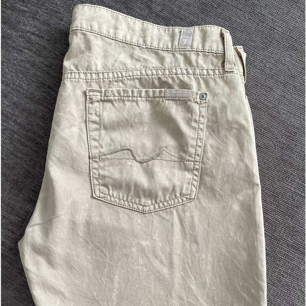 7 for ALL MANKIND Josefina Boyfriend Skinny Crop Khaki Sz 30 Womens